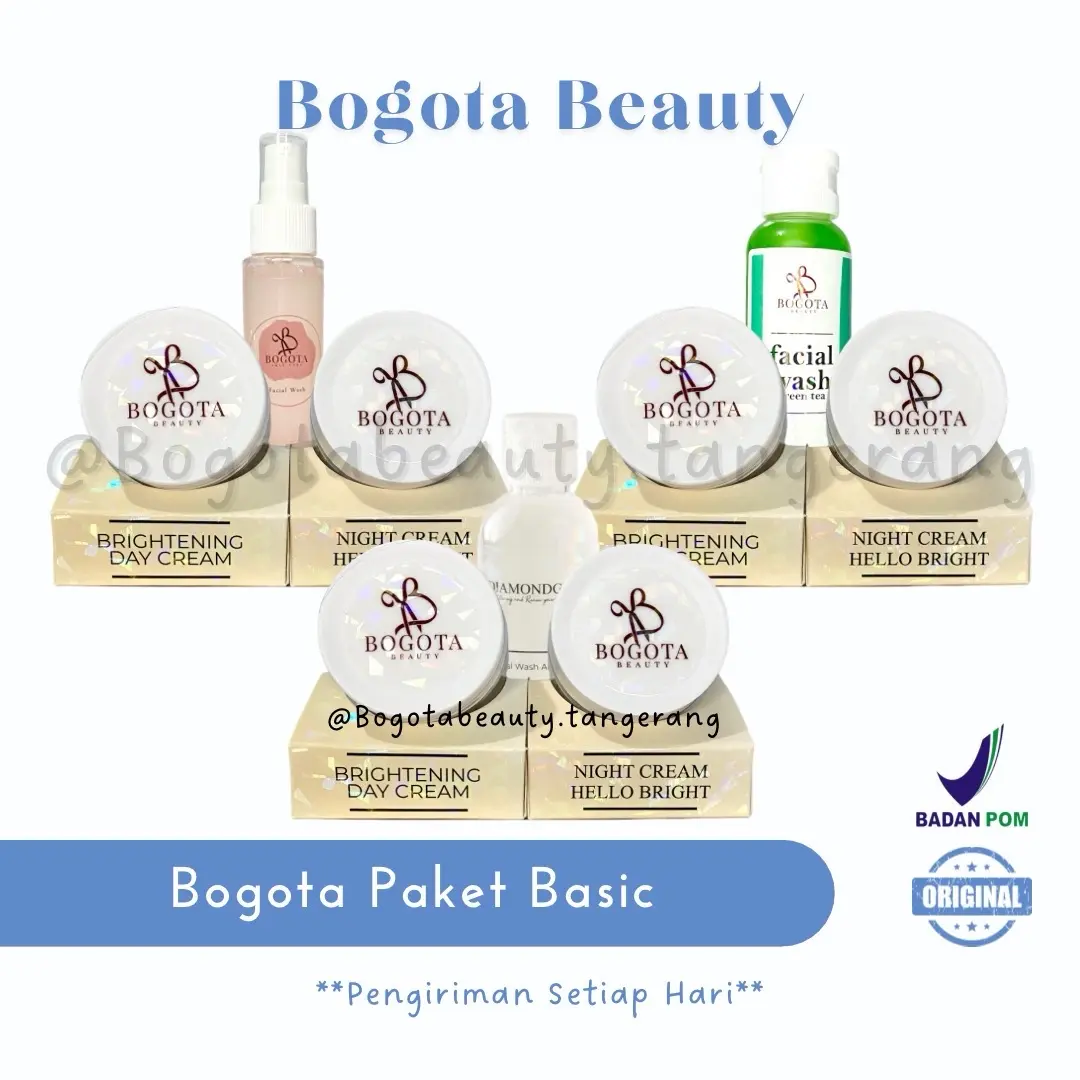 Paket Bogota Lengkap (Night cream + Daycream spf30 + Facialwash) Semua Jenis Kulit by Bogota Beauty Skincare