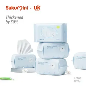 Sakumini X BC Babycare Tisu Kering Bayi Facial Tissue Wipes Hand Mouth 80Pcs