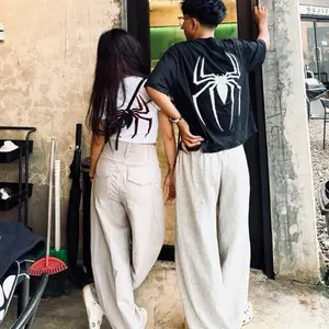 COUPLE BUNDLING Spiderman 100% Cotton Combed 24s / Kaos Couple / Baju Couple Pasangan / Kaos Boxy Oversize / Croptop / Croptee