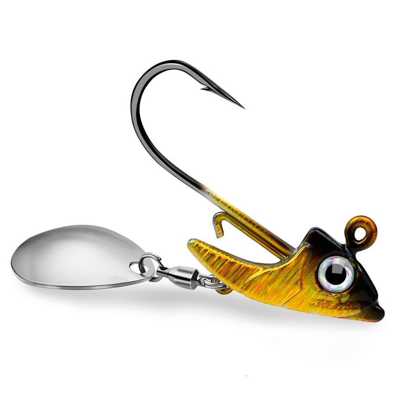2PCS Luya lead head hook with hook fish head lead head hook soft fish weight anti-bottom hanging fish hook 7g 10g 15g Luya accessories 6