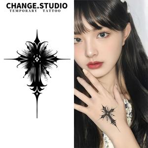 Hình Xăm Tạm Thời, Thiết Kế Chữ Thập Hợp Xu hướng Lâu Trôi 15 Ngày, Không Thấm Nước, Không Lo Bị Ma Sát, Kèm Miếng Dán Hình Xăm