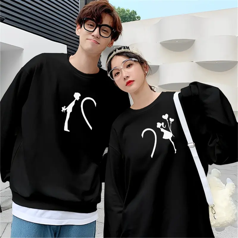 Kaos Couple Pasangan Love Orang/Kaos Pria Wanita Lengan Panjang Bahan Baby Terry Premium/Kaos Kapelan 4
