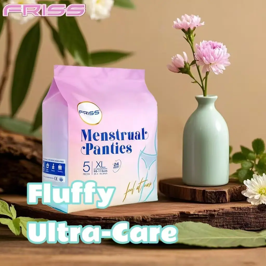 Friss menstrual pants super elastic thin and soft breathable anti-leakage day and night use sanitary napkin 360° leak-proaf, good breath ability, skin protection,comfortable skin-friendly fragrance-free Scent Lightweight