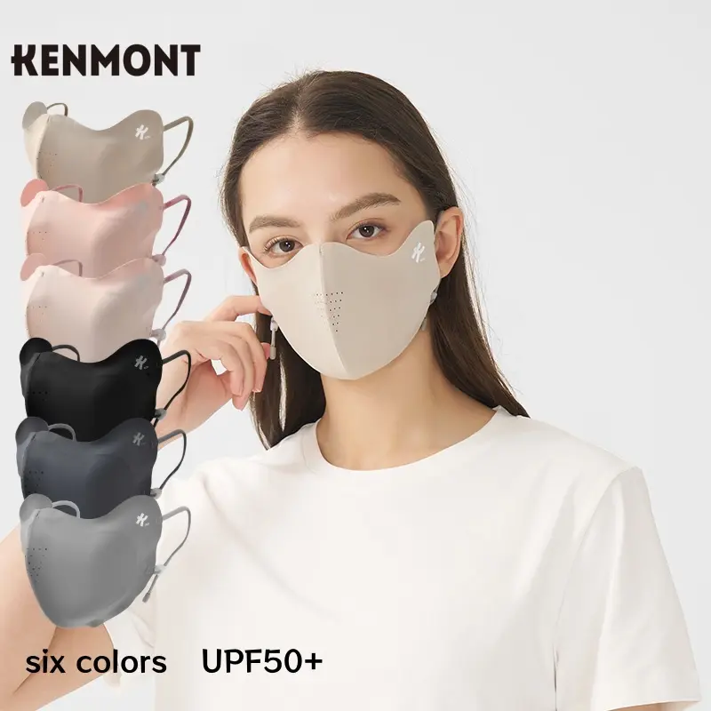 KENMONT Outdoor Breathable UPF 50+Women Men Mask Hanging Ears Face Cover Casual Cooling Sports Summer Masks Floppy Windproof Designer Visor