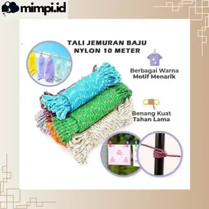 Tali Jemuran Baju 10m Anti Slip Ikat Tambang Nilon 10 Meter Kemah Camping Rafting Nylon