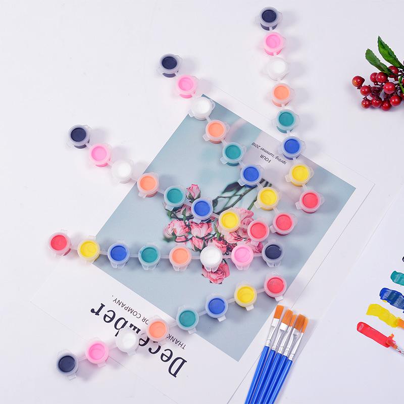 Vỉ 8 màu nước và 1 bút lông cho bé tô tượng vẽ tranh lên giấy lên tường