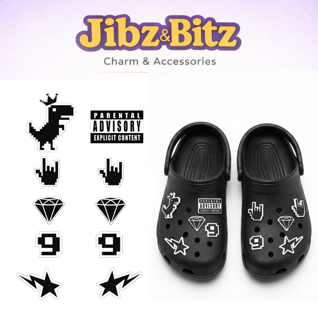 Jibz & Bitz - Aksesoris Hiasan Sandal Motif King Dino untuk Sandal Baim Kodok Selempang Shoe Cocok Untuk Disegala Model