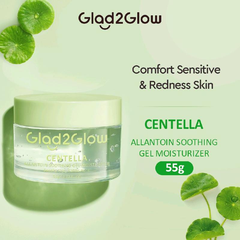 Glad2Glow Gel Moisturizer Centella Allantoin Sooting 30g Berjerawat Wajah Acne care Calming Cooling sooting Lactic Silver Pelembab Acid Hyaluronic Beruntusan Perawatan Hitam Berminyak Hydrating G2G Skincare Mencerahkan Glycolic Bruntusan hijau moist 3