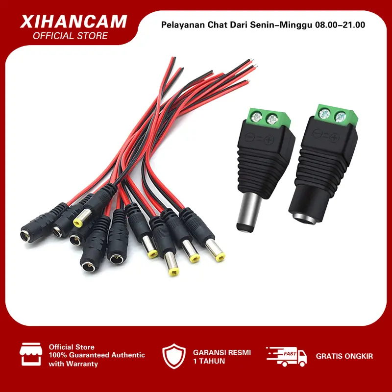 XIHANCAM Konektor Jack DC Male Female Konektor CCTV Ke CCTV Jack Sambungan Konektor Kabel DC CCTV 0
