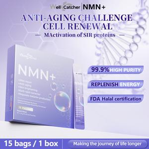 【No. 1 in Anti-Aging】Wellcatcher-NMN+Oral Solution 99% NAD+  Anti-Aging Booster Energy Booster Energy Enhancement Cell Repair Skin Firming