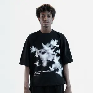 WRLDSTUDIOS ASHBORN Kaos Boxy Fit Oversized Black T-Shirt Oversize Hitam Cotton Combed 20s 200-210gsm Unisex Pria Wanita brand lokal