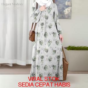 Jubah Muslimah Tak Perlu Gosok Corak Bunga Retro Longgar Tak Melekat Terlaris 5 Warna Serbaguna 2026 dengan Poket Sisi Fesyen Moden Anabia Budak Embroidery Lace Cey Kosong Premium Emboss Bamboo Lengan Panjang Batik Block Cotton Viscose Lembut Casual