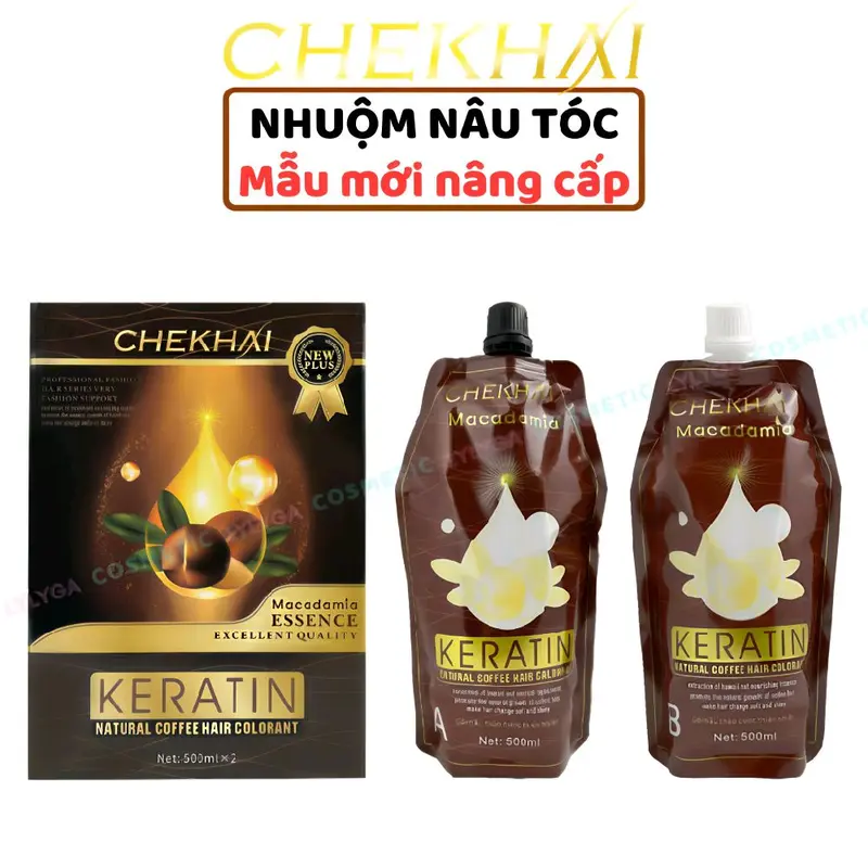Nhuộm Phủ Bạc Keratin CheKhai 1000ml Có Hai Màu Nâu Và Đen Nhuộm Tóc Đổi Màu Tóc Nữ Chính Hãng 7