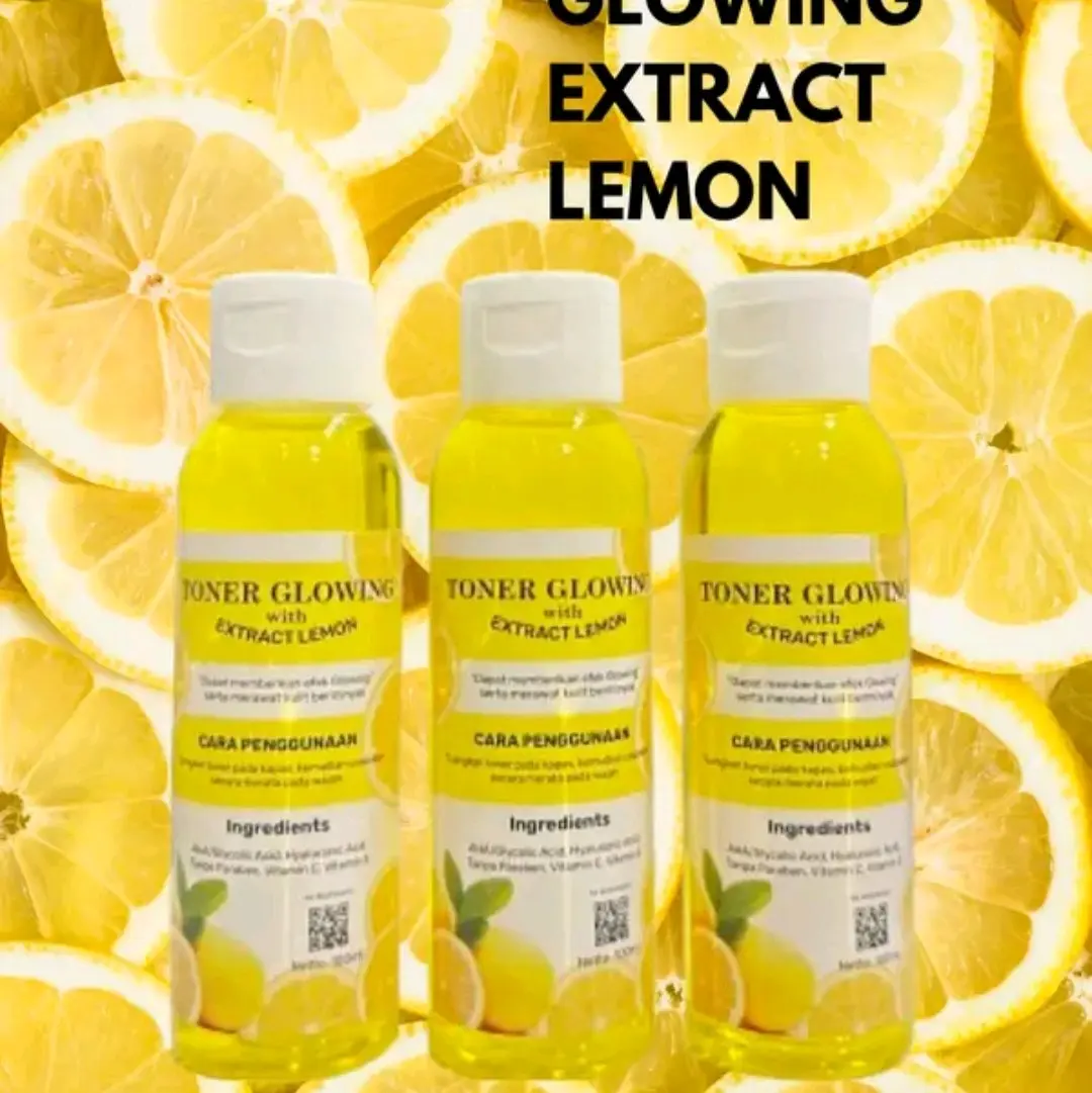 [3pcs] Toner Pelicin Ekstrak Lemon 60ml untuk Mencerahkan dan Mengencangkan Kulit Wajah -  - Extract