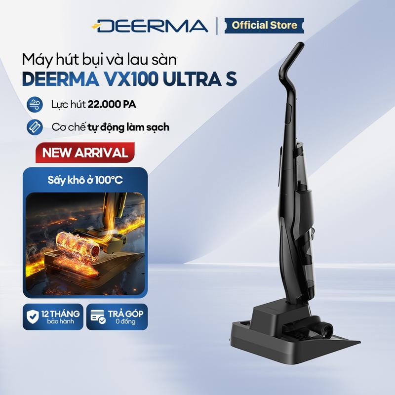 Máy hút bụi lau sàn Deerma VX100 Ultra S lực hút mạnh mẽ 22.000pa tự động làm sạch và sấy khô ở nhiệt độ cao - Bảo hành 12 tháng