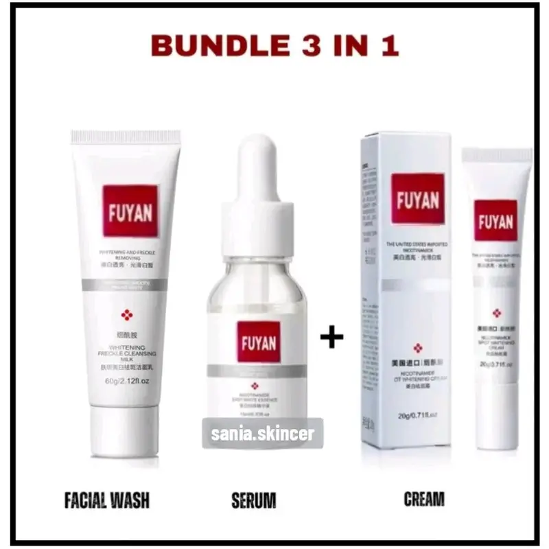 [PAKET LENGKAP] 1 Sabun+1 Serum+1 Cream Fuyan/Fuyan Whitening/Serum Essence/Cream flek dan bintik hitam Kusam Mencerahkan Wajah Memutihkan 1