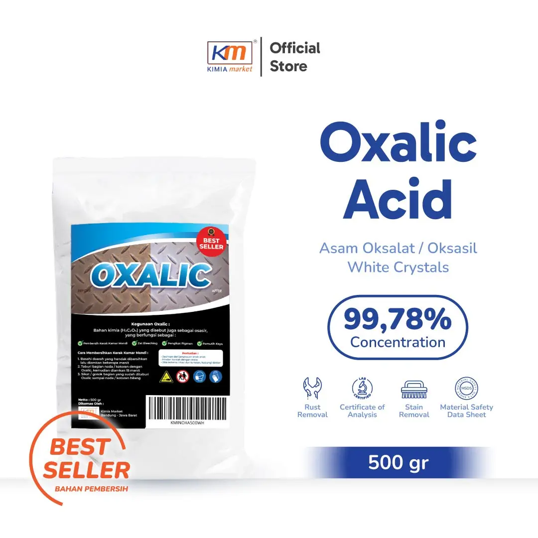 Oxalic Acid 500gr - Pembersih Kamar Mandi Ampuh Anti Ribet Menghilangkan Noda / Osasir By Kimiamarket.id