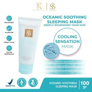 Shella Saukia Sleeping Mask Oceanic Soothing Mencerahkan Melembabkan Menenangkan Kulit Wajah Shellasaukia Official SSSKIN Perawatan Caviar Masker Melembutkan
