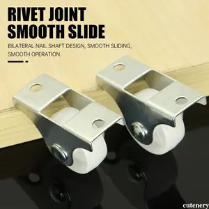 Roda Kastor Lemari 1 Inch Roda Caster Trolly PVC Nylon Roda Etalase Troley Hidup, Mati cutenery