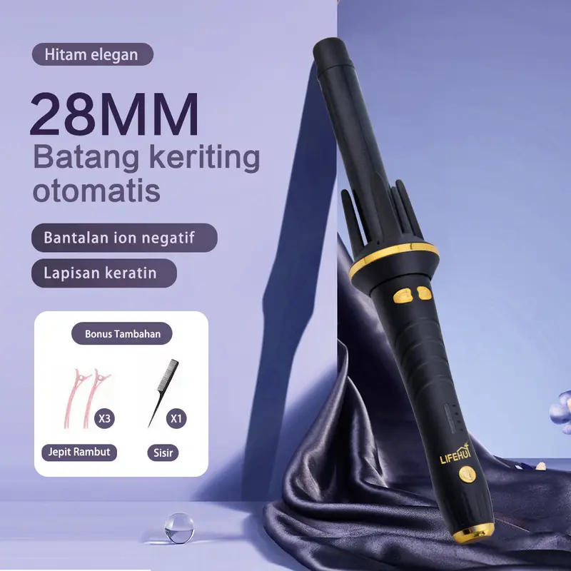 LifeHut X Cece Virna Catokan Keriting Keramik Otomatis Hair PremiumWanita Tidak Ada Kerusakan Rambut CurlyRambut Magic Curler Catok Quick Safe 1