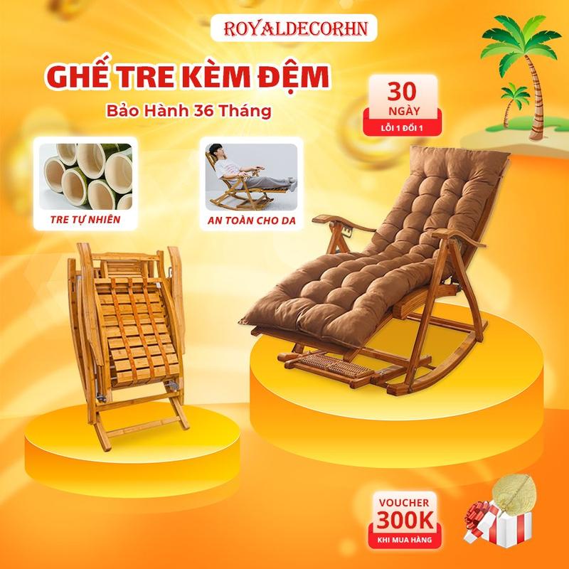   QUÀ TẶNG ÔNG BÀ BỐ MẸ  Ghế Tre Thư Giãn Bập Bênh kèm đệm  Ghế Tựa Gấp Gọn Có Massaga Chân Ghế Tụa Lưng Thư Giãn Bảo Hành 36 Tháng 