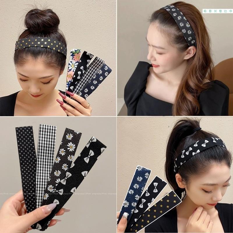 Băng đô dán Velcro kiểu Hàn Quốc màu đen cho phụ nữ và bé gái, phụ kiện tóc…