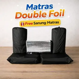 Matras Aluminium Doble Foil Outdoor Portable Ukuran 120x180mm Ketebalan 3mm Lengkap Sarung Matras