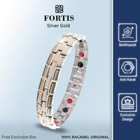Gambar Gelang Kesehatan Magnetik Asli Racabel Fortis Silver Emas Untuk Pria dan Wanita - Slver Emas dari Racabel Kab. Sumedang 1 Tokopedia
