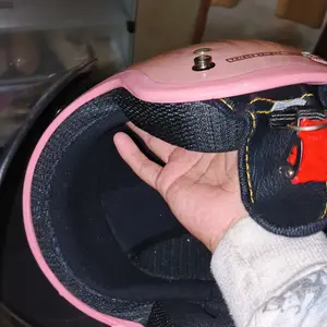 Helm Bogo Hijab Wanita List Pink Helm YRH Full Leher Flat Visor Motorcyle SNI Motorcycle