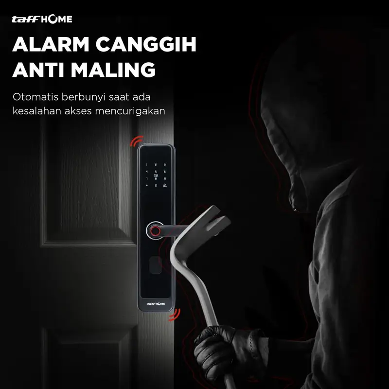 TaffHOME Smart Door Lock Fingerprint Password Card Alarm - S203 3