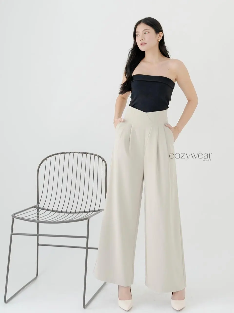 [COZY.WEAR] Deora Pants (109) |  Celana Cutbray Highwaist Skinny Pants HW pants Celana kain wanita Celana kantor office pants celana highwaist  Cargo Pants Celana Kerja wanita celana kulot basic Panjang Casual Cewek Loose Formal