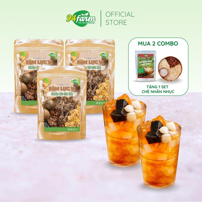 [Combo 3 set] Sâm lục vị nấu 10-12 lít sâm (20-24 chai) 94farm Nước Trà Chè Tea Trà