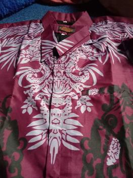 Product Review of Abimana burgundi kemeja batik pria slimfit lapis furing full body terbaru from D**a T**3 1