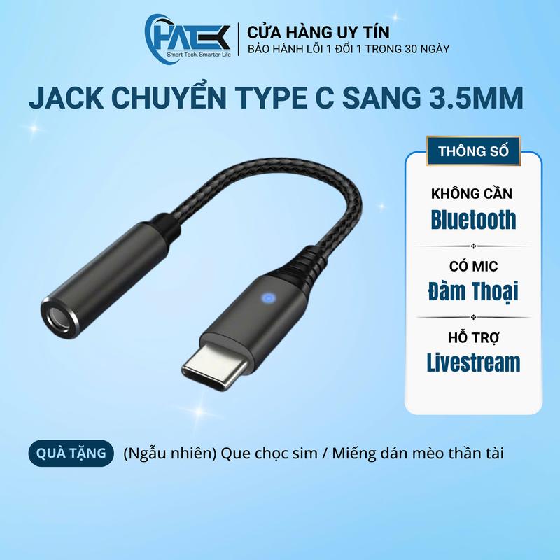 [Chuyên Thu Âm và Livestream] Cáp Chuyển Đổi Dùng cho tất cả đời máy chân Type-C sang 3.5mm hỗ trợ Mic đàm thoại,Không cần Bluetooth, Không Delay âm thanh - Bảo hành lỗi 1 đổi 1 trong 30 ngày