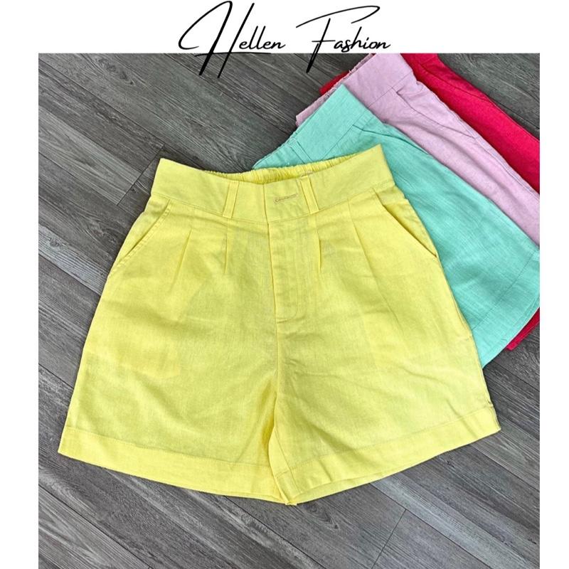  QUẦN ĐÙI LINEN NỮ FORM CHỮ A LƯNG CAO CƠ BẢN NỮ TÍNH - VẢI LINEN ĐÃ QUA XỬ LÝ MỀM MỊN 