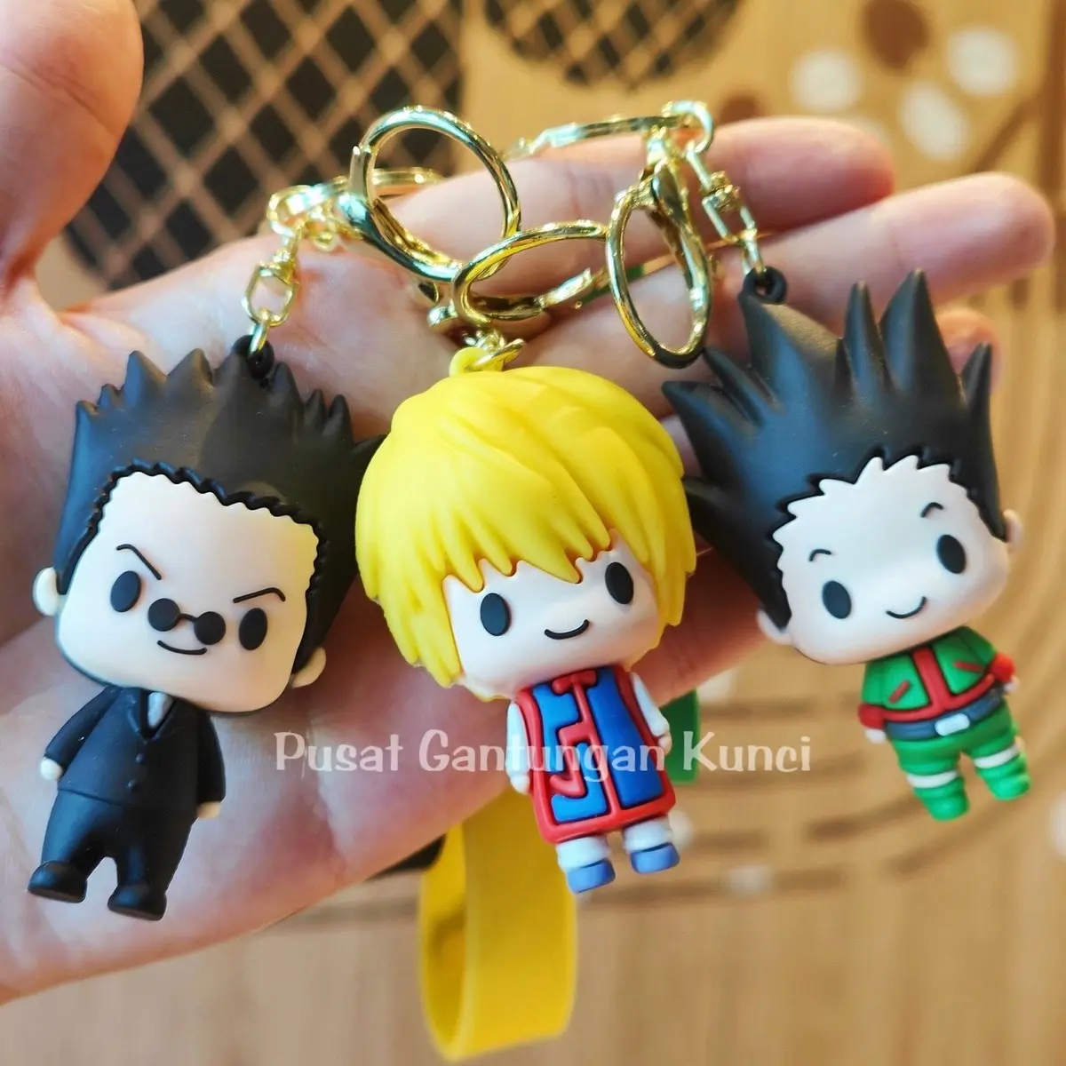 Gantungan Kunci Hunter X Hunter - Gantungan Keychain Karakter Lucu Gemoy Hunter X Hunter kartun Anime Tas HP Tali Kunci Hadiah Souvenir