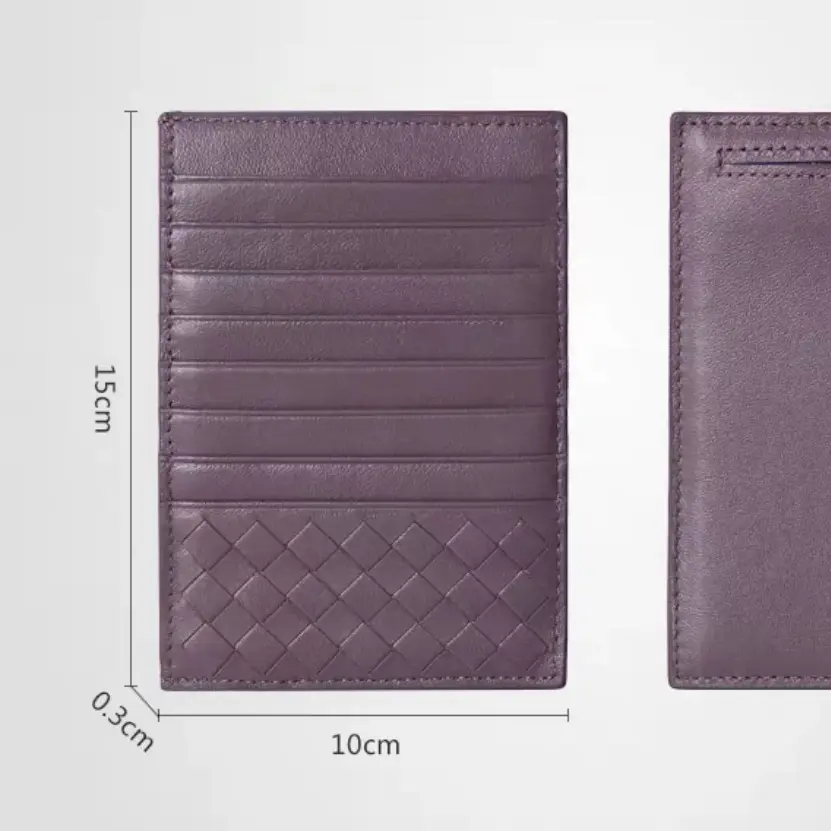 Lambskin Weave Cardholder Purse (Unisex)