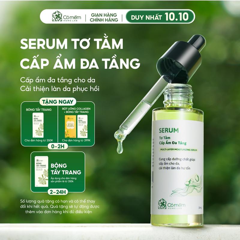 Serum Cấp Ẩm Đa Tầng Tơ Tằm Cỏ Mềm 30ml Skincare Làm Đẹp Da Dưỡng Ẩm Da Chăm Sóc Da