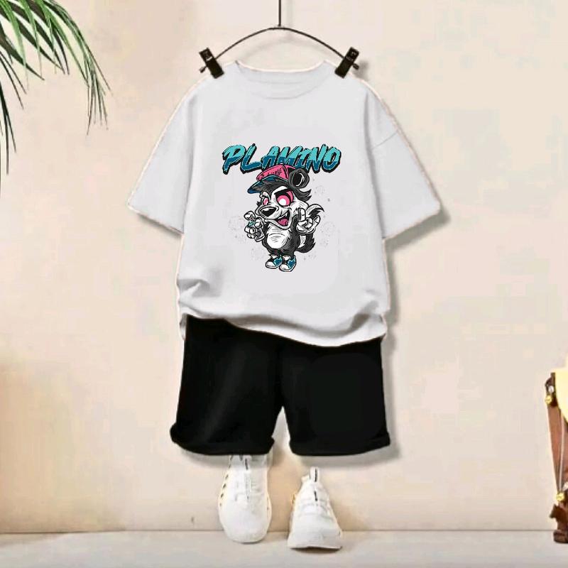 Plamino Setelan Anak Laki Perempuan Motif Hewan Tupai Set Kaos Dan Celana Fashion 8