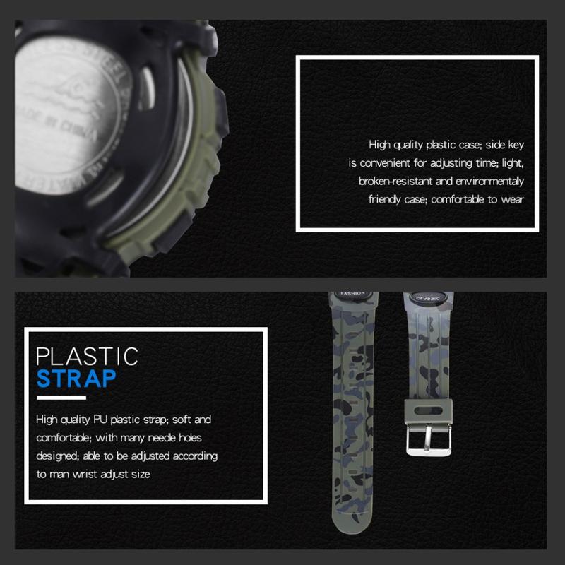 Product Introduction of SYNOKE Digital Watch For Boys Girls Camouflage LED Military Kids Sport Watches Waterproof Electronic Children relogio infantil 18