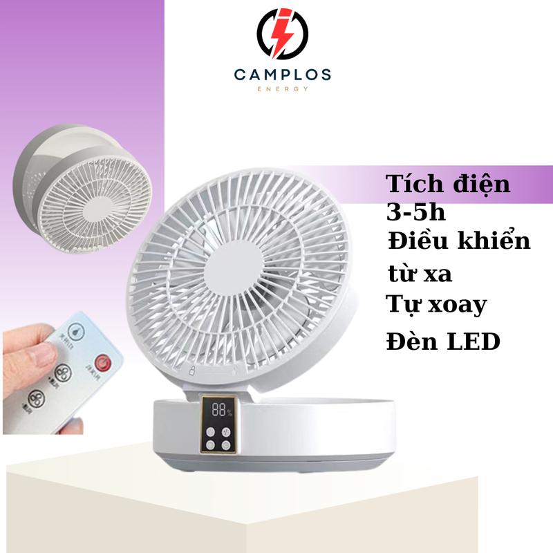 Quạt tích điện để bàn và treo tường quạt mini gấp gọn 3 chế độ pin trâu sử dụng liên tục