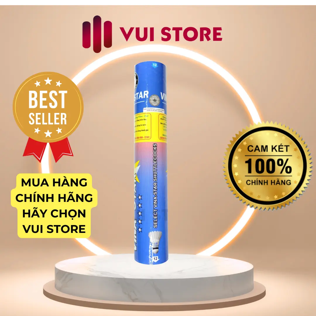 Cầu lông Vina Star Xanh Vàng – Cầu lông được yêu thích top Việt Nam – Chơi tốt cho dân phong trào – Hàng chính hãng Full VAT