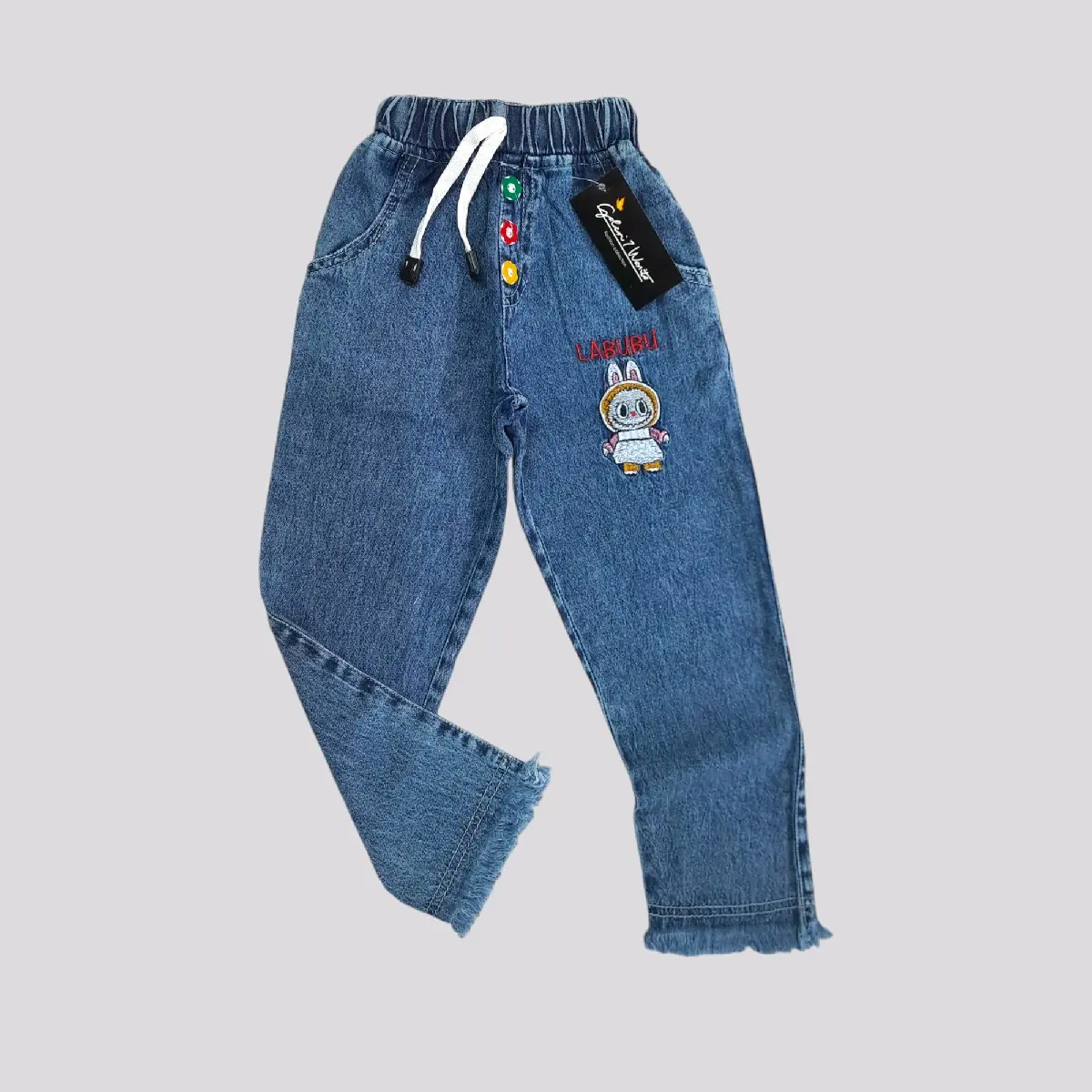 Celana Jeans Anak Perempuan motif bordir usia 3-7 tahun Fashion