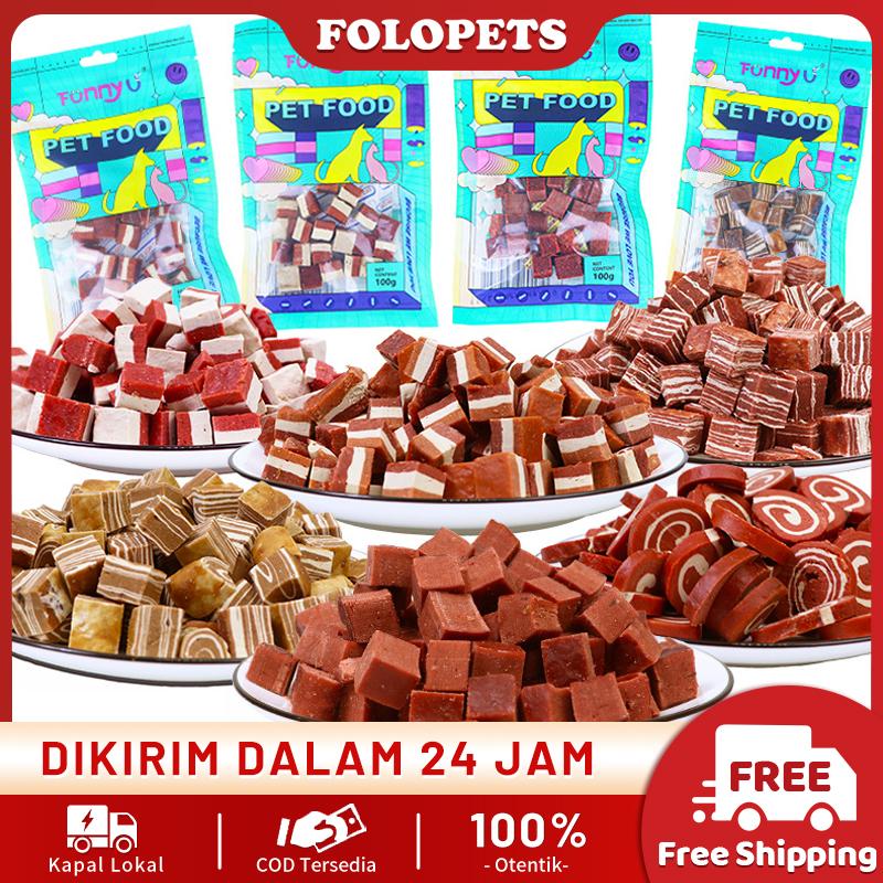 FOLOPETS Snack Kucing 100g - Cemilan Natural (Ayam, Bebek, Sapi), Cocok untuk Pencernaan Sensitif & Semua Usia! 0