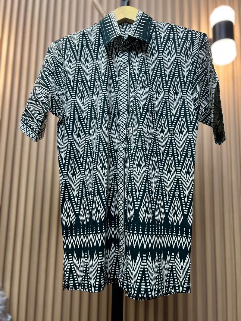 Product Introduction of ALTHREE Clothing - KEMEJA Green New Shirt Batik Pria Lengan Pendek 9