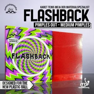 Karet Bet Pingpong Tenis Meja DER MATERIALSPEZIALIST FLASHBACK Bintik Semi Panjang Original
