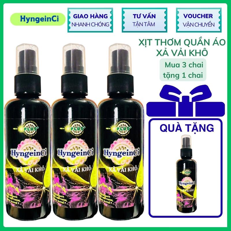 (Combo 3 tặng 1) Xịt thơm HyngeinCi - Xả vải khô hương thơm bền lâu, quần áo thơm dai, lưu hương - Chai 100ml nước xịt thơm HyngeinCi