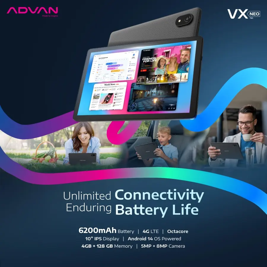 ADVAN TAB A10 Wifi Only 4GB/64GB | Layar 10.1” | Tablet Android 14 | Garansi Resmi
