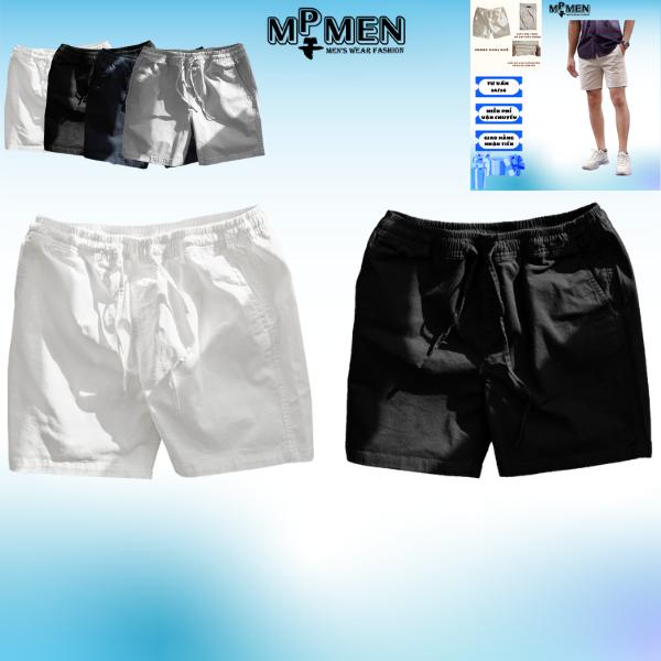 COMBO 2 Quần short kaki nam co giản nhẹ trên gối màu vàng nhạt Menswear
