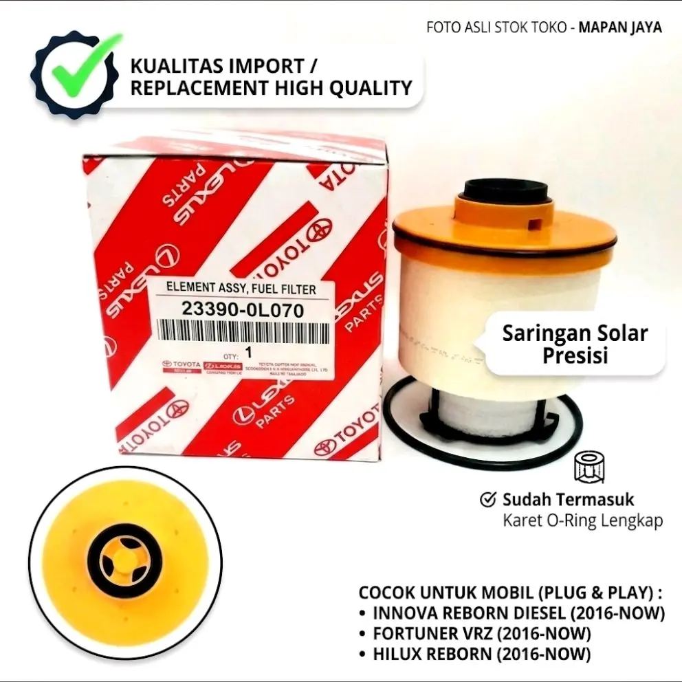 FILTER SOLAR cocok untuk INNOVA / FORTUNER / HILUX 2016-2026 KUALITAS TINGGI